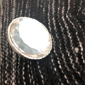 Oversized Mirrored Ring, Silver